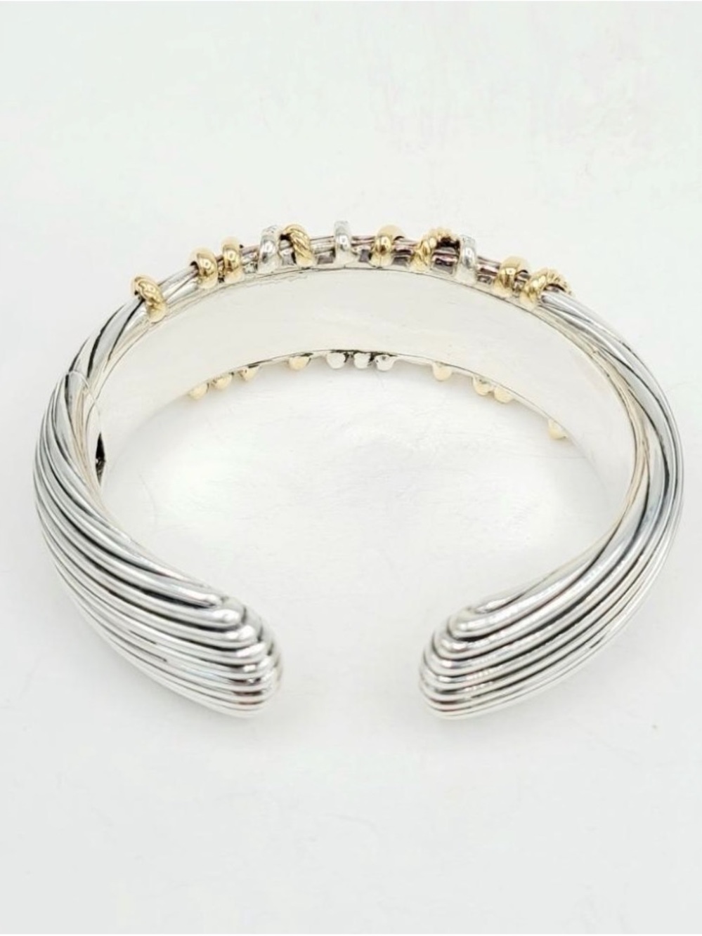 David Yurman Helena Cuff Bracelet With 18k Gold And Pave Diamonds - Picture 13 of 16